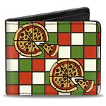 Buckle-Down Men's Bifold Wallet Pizza Bi-Fold, Multicolor, 4.0" x 3.5"