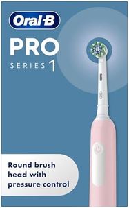 Oral-B Pro 1 Electric Toothbrush For Adults, With 3D Cleaning, 1 Toothbrush Head, Gum Pressure Control, 2 Pin UK Plug, Pink, Travel Electric Toothbrush, Rechargeable Toothbrush For Adults