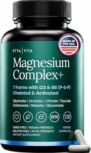 Magnesium Complex for Women & Men 500mg (7-in-1) with VIT D3 & B6-120 Ct