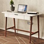 DecorNation Well Finished Study Table Desk, Reading Table, Wood Table, Writing Desk for Home and Office Made of MDF Solid Wood (White)