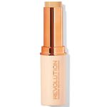 Makeup Revolution Fast Base Dewy Stick Foundation- F6, Dark Brown Luminous Foundation Stick | Non-Toxic, Cruelty-Free, Clean Makeup 6.2g