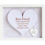 Arora 7600 Said with Sentiment Rectangular Heart Frames Best Friend, Multicolour, One Size