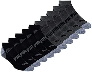 Puma Men's No Show Socks - 10 Pairs (Black)