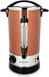 Navaris Hervidor de agua eléctrico de 10L con grifo - Dispensador de bebidas calientes con termostato - Olla eléctrica para té café y vino - Cobre