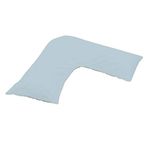 Belledorm Blue V shaped pillow case cover with poppers - 200 thread count percale - pregnancy maternity orthopaedic support nursing (Duck Egg)