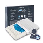 Technogel Medium Sized Essential Gel Pillow I Neck & Shoulder Pain Relief I Standard Relax Shape I Odorless Memory Foam Base I Cool Sleeping I Back & Side Sleepers I Washable Ventilated Cover