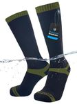 DexShell Waterproof Trekking Socks For Men & Women Hiking Hunting Winter for Dry Warm Feet, Breathable Membrane PFOA-free Laminated Merino Wool Inners by Patented Craft, Unisex LG,OLV Black