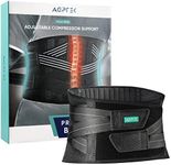 AGPTEK Back Support Brace with 7 Stays, Breathable Mesh Lumbar Support Belt, Double Compression Adjustment Lower Back Pain Relief Belt for Men Women, S: 25.6-29.5in