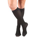 Truform Women's Compression Stockings, 20-30 mmHg, Knee High Length, Closed Toe, Opaque, Black, Medium