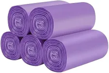 5 Rolls Small Trash Bags - 200 Counts Durable 4 Gallon Small Garbage Bags for home office kitchen Bathroom Bedroom Trash Can liners（Purple）