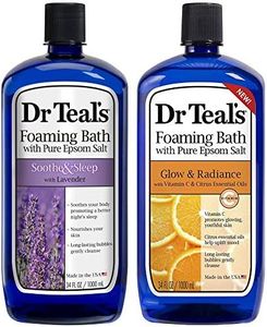 Dr Teal's Foaming Bath Combo Pack (68 fl oz Total), Soothe & Sleep with Lavender, and Glow & Radiance with Vitamin C and Citrus Essential Oils