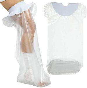 Vive Leg Cast Cover for Shower - Waterproof, Patented Seal - Adult Cover Bag for Showering After Surgery - Also for Broken Foot, Ankle, Knee, Toe, Bandages, Wounds, Baths - Watertight & Submersible