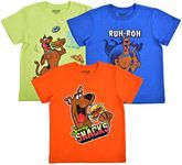 Scooby-Doo Warner Bros Boys 3 Pk Short Sleeve T-Shirt for Toddlers – Blue/Green/Orange