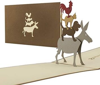 la figura de los músicos de Bremen como tarjeta de felicitación Pop Up compatible con Tale, A24