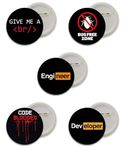 D2C Round pin Button Badges for Programmer, Coder, Developer, IT Professional for Boys Girls Men & Women batches for Bags, Backpack, Birthday Gift, Size-58mm