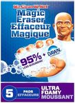 Mr. Clean Magic Eraser Ultra Foamy Multi Purpose Cleaner, Foaming Magic Eraser Sponge Multi Surface Cleaner, 5 Count