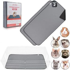 LUFTPETS Ultra-Thick Guinea Pig Cage Liners for Midwest Habitat. Washable, Absorbent, Soft Guinea Pig Pee Pad. Chew-Proof Rabbit Cage Liners. Best for Home & Travel (2-Pack)