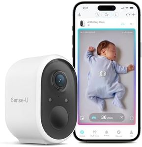 Sense-U AI Battery Baby Camera Monitor with Sensor-Free Sleep Breathing Movement Detection, Smart Security Wireless Outdoor Video Camera, Indoor Home Cam, No Monthly Fee, Peace of Mind for Parents