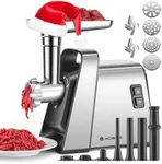 AAOBOSI Meat Grinder Electric, [3000W Max] Meat Grinder Heavy Duty with 2 Stainless Steel Blades & 4 Grinding Plates, Sausage Maker & Kibbe Kit for Home Kitchen Using