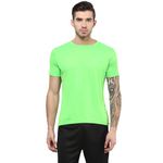 berge' Men Instadry Dryfit Round Neck Sports Tshirt for Badminton, Running Activity, Casual Plain Tshirt for Men's, Regular Fit Gym Wear Tees, Half Sleeve Tshirt for Men for Exercise (Neon Green)