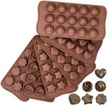 SWINGTEK 6 PCS Silicone Chocolate Mould Different Shapes Melts Moulds Silicone Baking Mold Non-Stick Moulds Gift for Making Candy