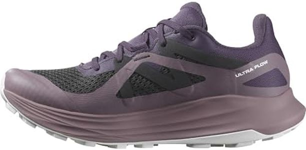 Salomon Women's Ultra Flow GTX Trail Running and Hiking Shoe, Nightshade/Moonscape/White, 8 US