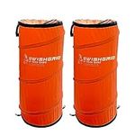 SwishGrid Pop Up Defender 2-Pack Portable Training Aid for Improved Dribbling and Shooting Skills for Basketball, Football and Soccer with Built-in Storage, Orange