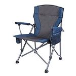 REDCAMP 1pack Oversized Folding Camping Chair for Adults Heavy Duty, Sturdy Steel Frame Outdoor Camp Chairs Portable Lawn Chair with High Back and Cup Holder, Blue