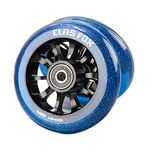 CLAS FOX Pro Stunt Scooter Wheels 100 mm One Pair with ABEC-9 Ball Bearings CNC Metal Core (2 Pieces) (Transparent Blue)