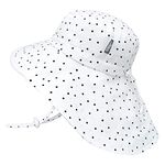 Jan & Jul Adjustable Cotton Adventure Toddler Sun-Hat for Kids Wide Brim (L: 2-5 Years, Dots)