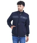 Dollar Jacket For Men Casual Zipper Bomber For Winter In Navy Blue