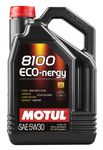 Motul 102898 | Motul 8100 ECO-nergy 100% Synthetic Fuel Economy Lubricant for Petrol & Diesel Vehicles | Car Engine Oil | SAE J 300, 5W-30 | 5 Litres