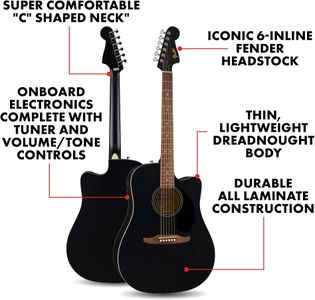 Fender Redondo Dreadnought Acoustic Guitar – Black