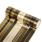 Lakeer Gold Foil Washi Tape Set 15MM Foil Skinny Masking Tape Decorative Pack for DIY Scrapbooking, Crafts, Gift Wrapping, Holiday Decoration (Black Basic Pattern 10 Rolls)