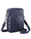 befen Navy Crossbody Bag for Women Genuine Leather Cross Body Bag for Ladies Small Cell Phone Bag for Women with RFID Function