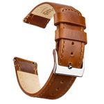 Ritche Christmas Stocking Stuffers 22mm Classic Genuine Watch Band Quick Release Vintage Leather Watch Strap Black Genuine Leather Watch Bands for Men Women