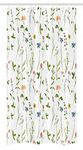 Ambesonne Floral Stall Shower Curtain, Spring Season Themed Watercolors Painting of Herbs Flowers Botany Garden Artwork, Fabric Bathroom Decor Set with Hooks, 36" W x 72" L, Ivory