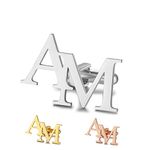 Personalized Initial Cufflinks for Men Custom 2 Letters Silver Rose-Gold Gold Cufflinks Mens Cuff Links Wedding Party Business Shirt Tuxedo Gift for Dad Husband Boyfriend