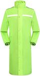 iCreek Raincoat Waterproof Long Rain Jacket Lightweight Rainwear Reflective with Packable Hood for Men Women Adults (XL, Fluorescent Green)