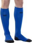 Zensah Tech+ Compression Socks - Knee High Running Socks for Sports, Travel, Made in Italy (Electric Blue, Medium)