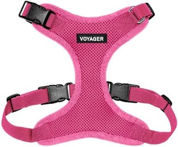 Voyager Step-in Lock Pet Harness – All Weather Mesh, Adjustable Step in Harness for Cats and Dogs by Best Pet Supplies - Fuchsia (Matching Trim), S (Chest: 13-20")