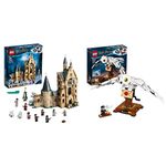 LEGO 75948 Harry Potter Hogwarts Castle Clock Tower Building Toy & 75979 Harry Potter Hedwig the Owl Figure, Collectible Toy, Room Décor Model, Birthday Gifts for Girls and Boys with Moving Wings