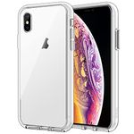 JETech Case for iPhone Xs and iPhone X, Non-Yellowing Shockproof Phone Bumper Cover, Anti-Scratch Clear Back (Clear)