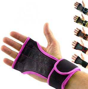 Mava Sports Workout Gloves with Wrist Wraps Support and Full Palm Silicone Padding, for Weightlifting, Cross Training, Pull Ups, WOD, and Powerlifting, Unisex (Pink, Small)