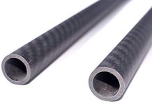 Carbon Fiber Tube 16mm(OD) 2mm Thickness,16mmx12mmx420mm 3K roll Wrapped Twill Matte Surface (2 pcs)