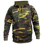 Medium Army Camouflage Classic Plain Pullover Hoodie Unsex and These are Ideal for Mens and Ladies Hooded Sweatshirt