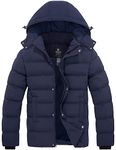 Wantdo Men's Winter Lightweight Quilted Coat Hooded Puffer Jacket Navy S