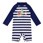 upandfast Baby Boys Zipper Swimwear with Snap Bottom UPF 50+ Sun Protection Toddler One Piece Swimsuit (Turtle, 24-36 Months)