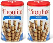 Pirouline Rolled Wafers – Vanilla – Rolled Wafer Sticks, Crème Filled Wafers, Rolled Cookies for Coffee, Tea, Ice Cream, Snacks, Parties, Gifts, and More – 14.1oz Tin 2pk