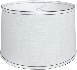 TOOTOO STAR Drum Lamp Shade 13.25" Top x 14.25" Bottom x 9" High (Spider) White Natural linen Medium Lamp shade for Chandeliers Floor Light and Table Lamp